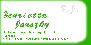 henrietta janszky business card